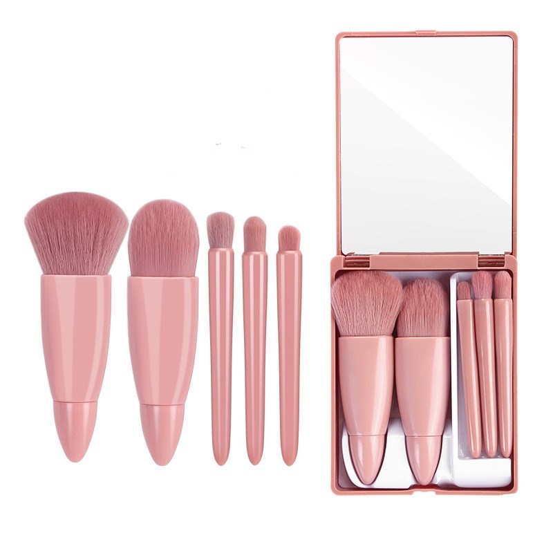 5-piece portable makeup brush set - The Self-care Edit