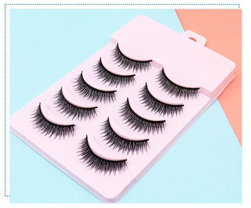 Natural Short Cross False Eyelashes (5 pairs) - The Self-care Edit