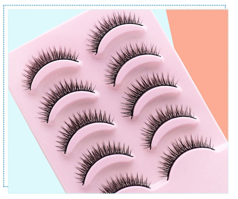 Natural Short Cross False Eyelashes (5 pairs) - The Self-care Edit