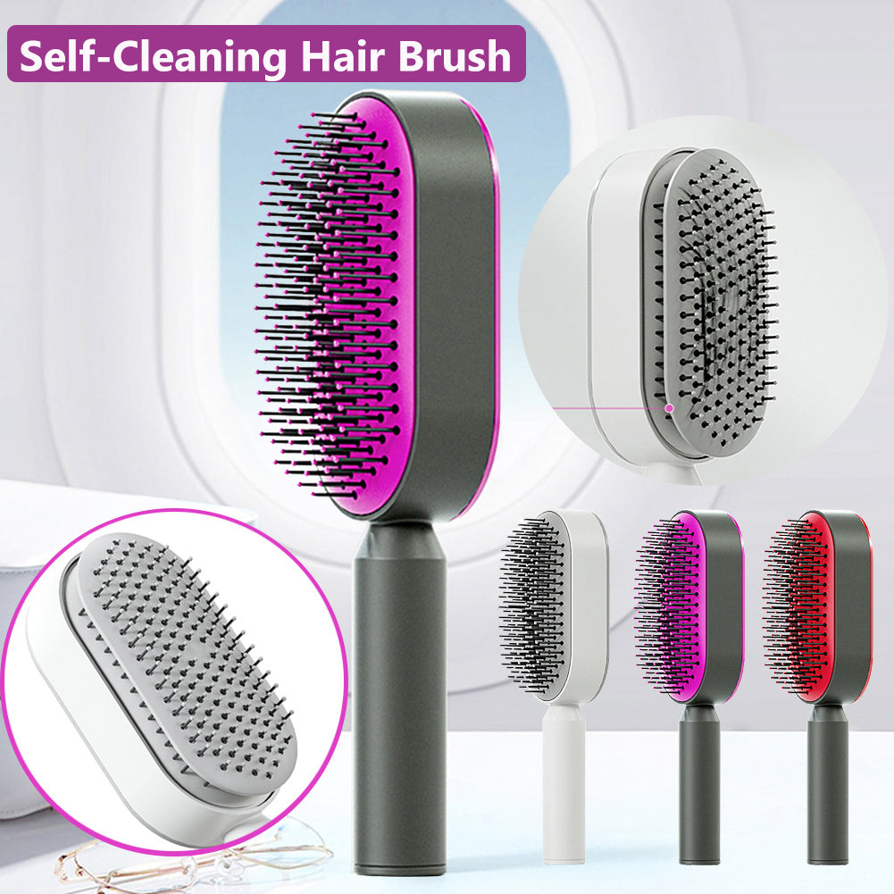 Self-Cleaning Scalp Massage Hair Brush - The Self-care Edit